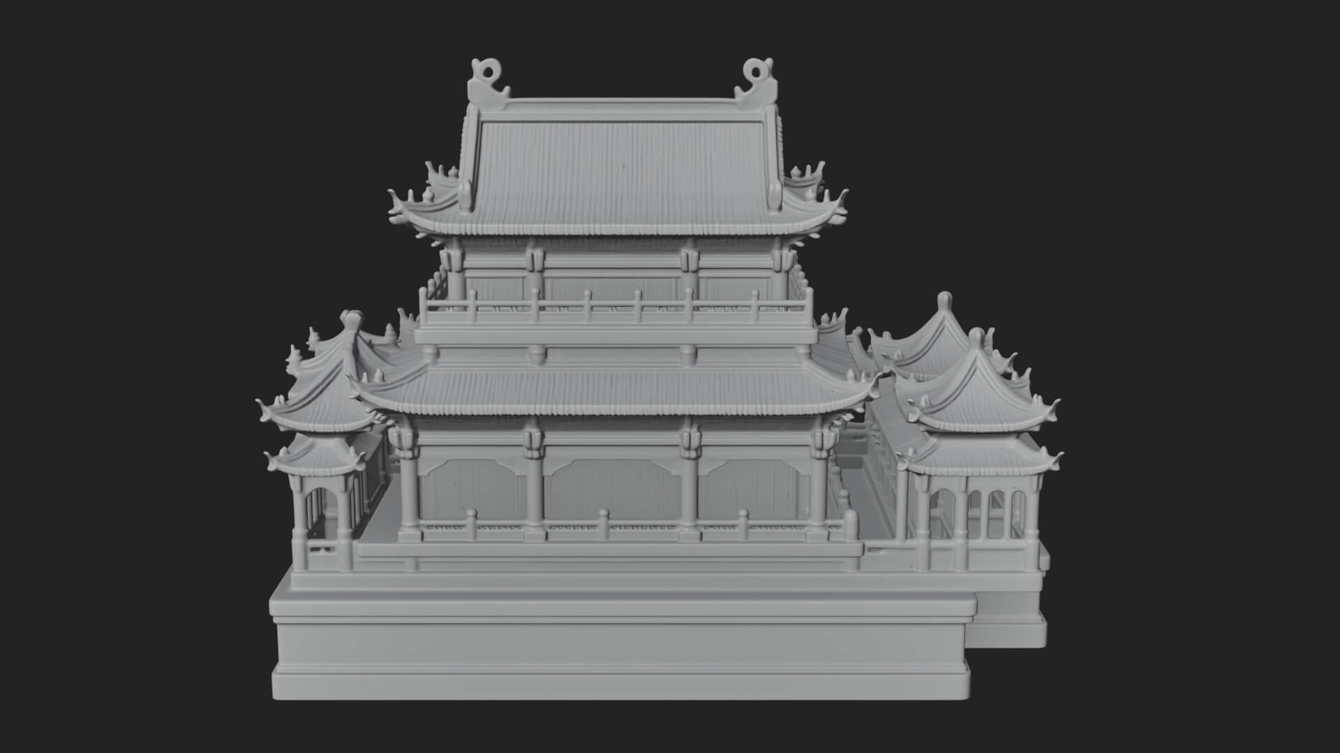 Tiered Pagoda Hall Temple Design 9 3D Print Model 3D Model