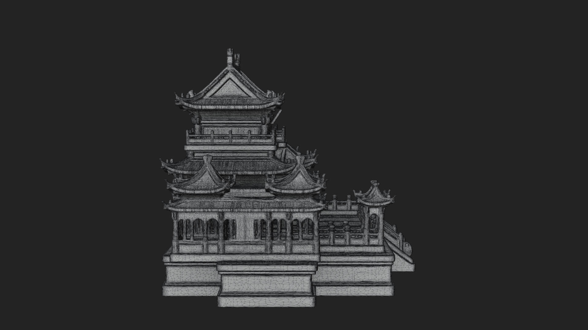Tiered Pagoda Hall Temple Design 9 3D Print Model 3D Model