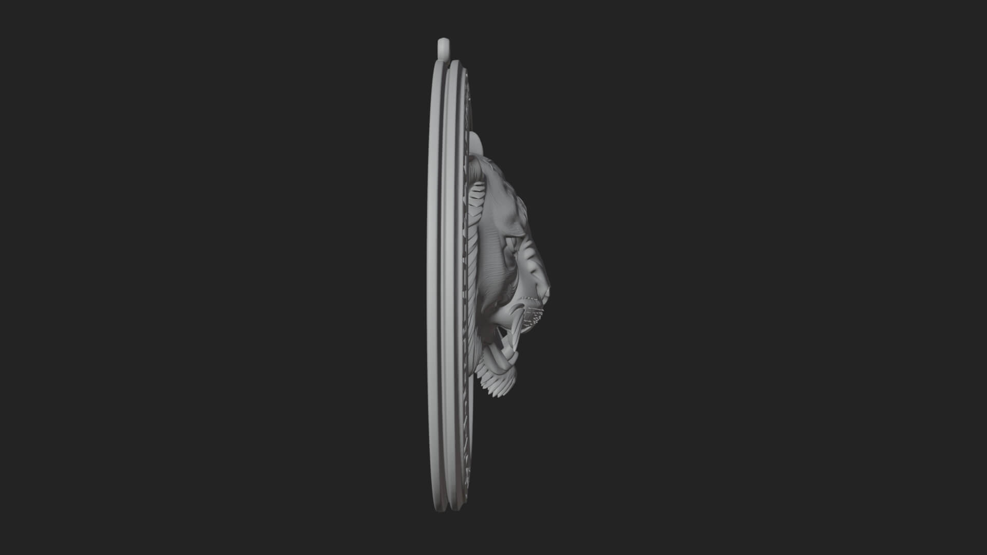 Tiger Head Oval Relief Plaque Design 1 3D Print Model 3D Model