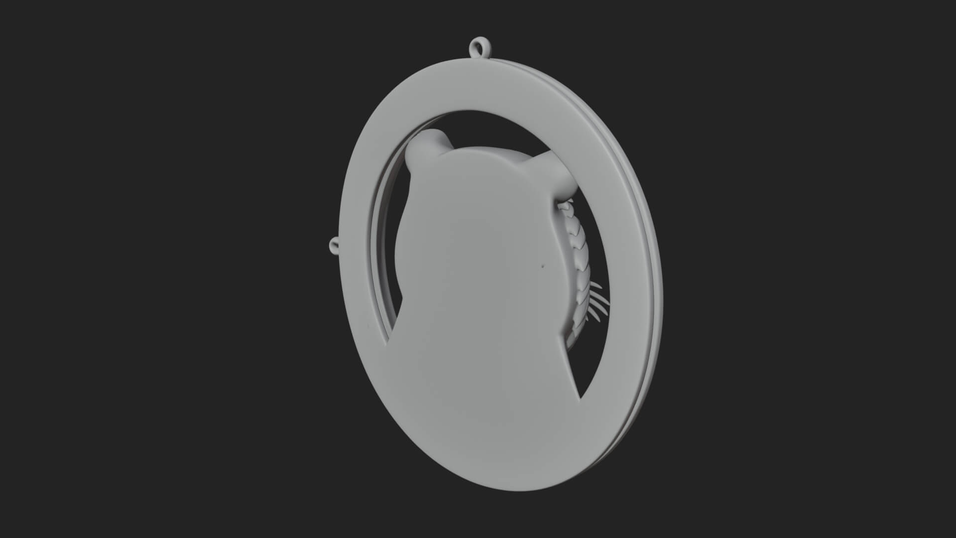 Tiger Head Oval Relief Plaque Design 1 3D Print Model 3D Model