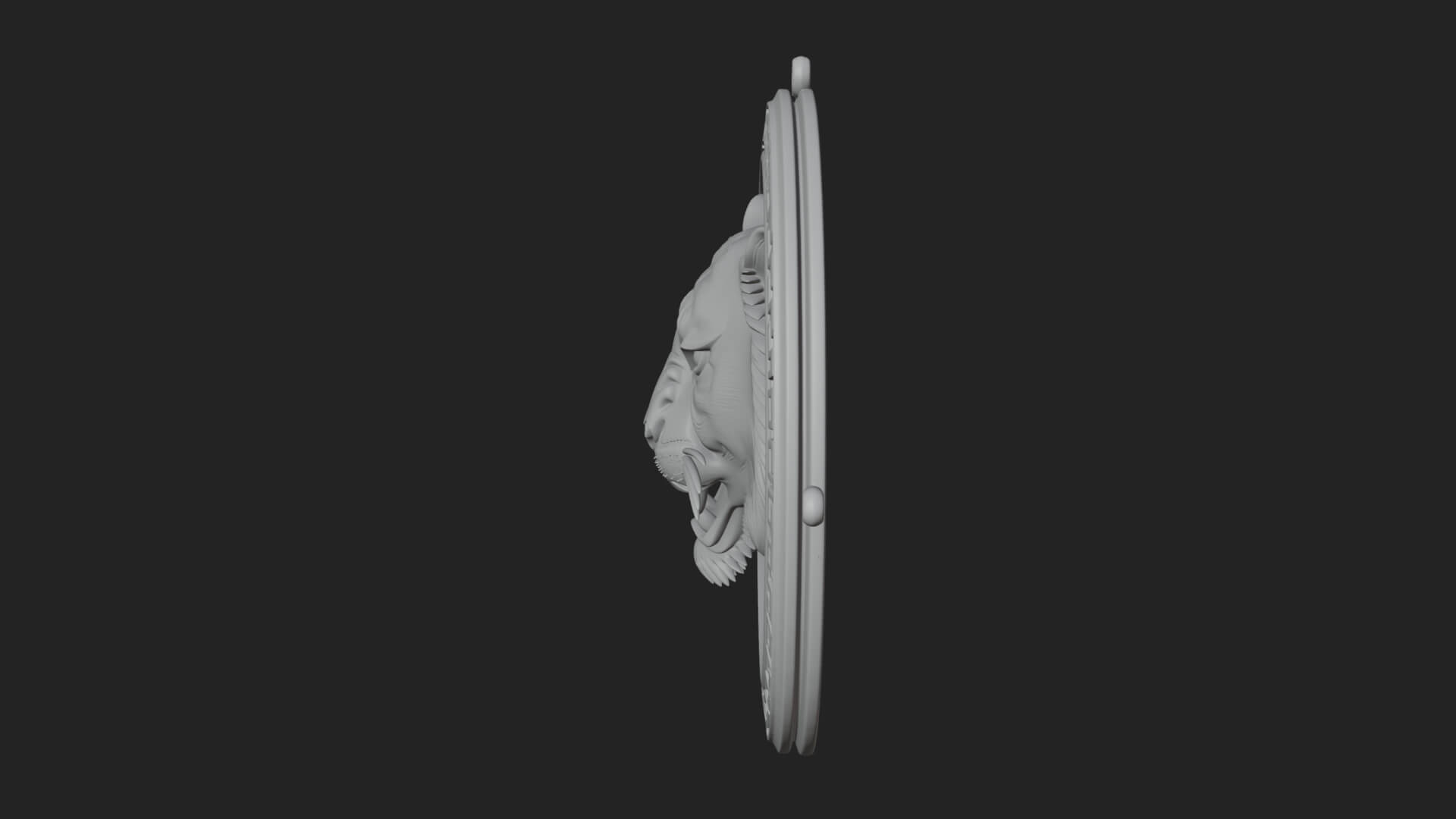Tiger Head Oval Relief Plaque Design 1 3D Print Model 3D Model