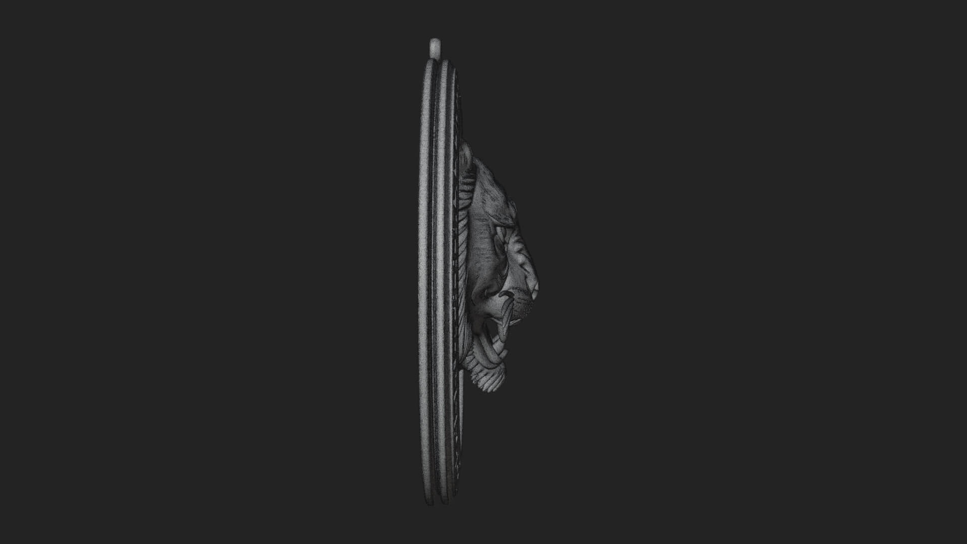 Tiger Head Oval Relief Plaque Design 1 3D Print Model 3D Model