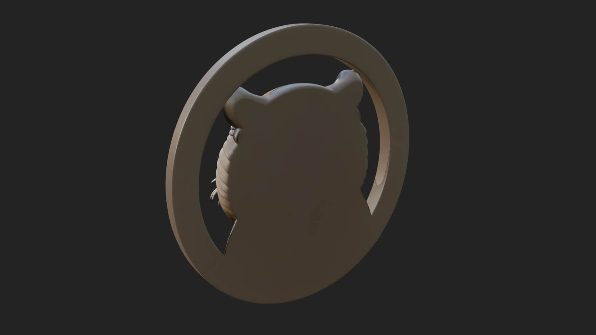 Tiger Head Oval Relief Plaque Design 2 3D Print Model 3D Model