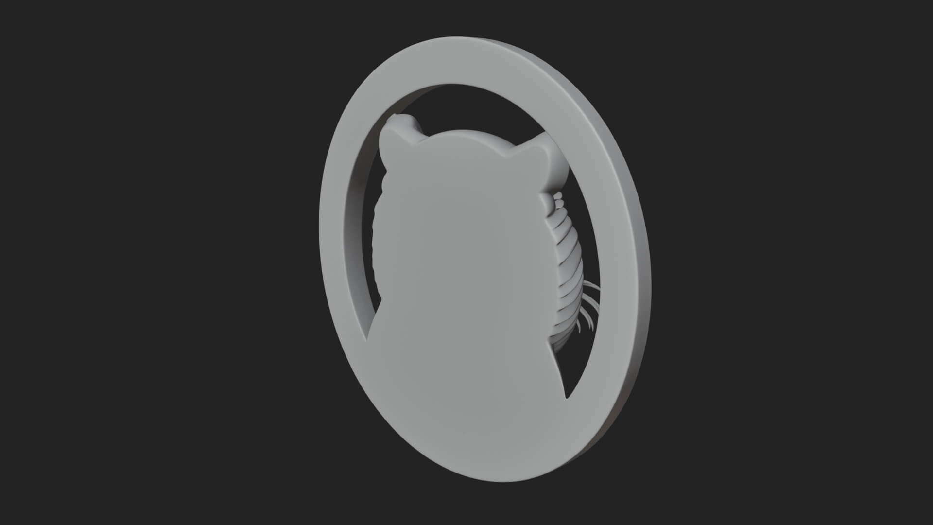 Tiger Head Oval Relief Plaque Design 2 3D Print Model 3D Model