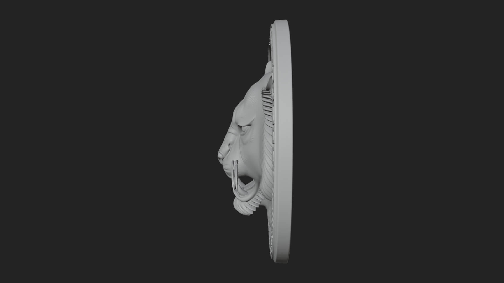 Tiger Head Oval Relief Plaque Design 2 3D Print Model 3D Model