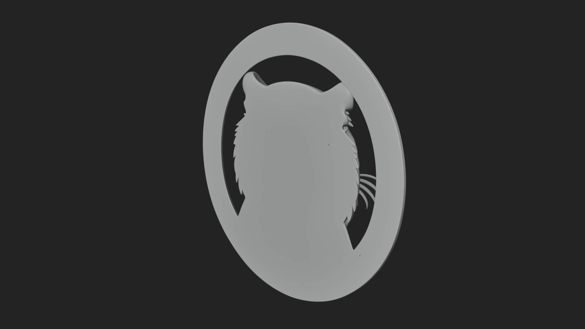 Tiger Head Oval Relief Plaque Design 3 3D Print Model 3D Model