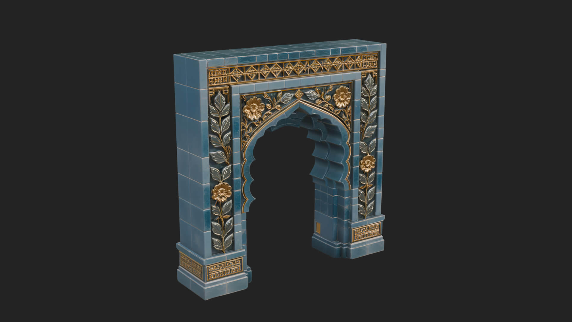 Tiled Mosque Arch Design 1 3D Print Model 3D Model