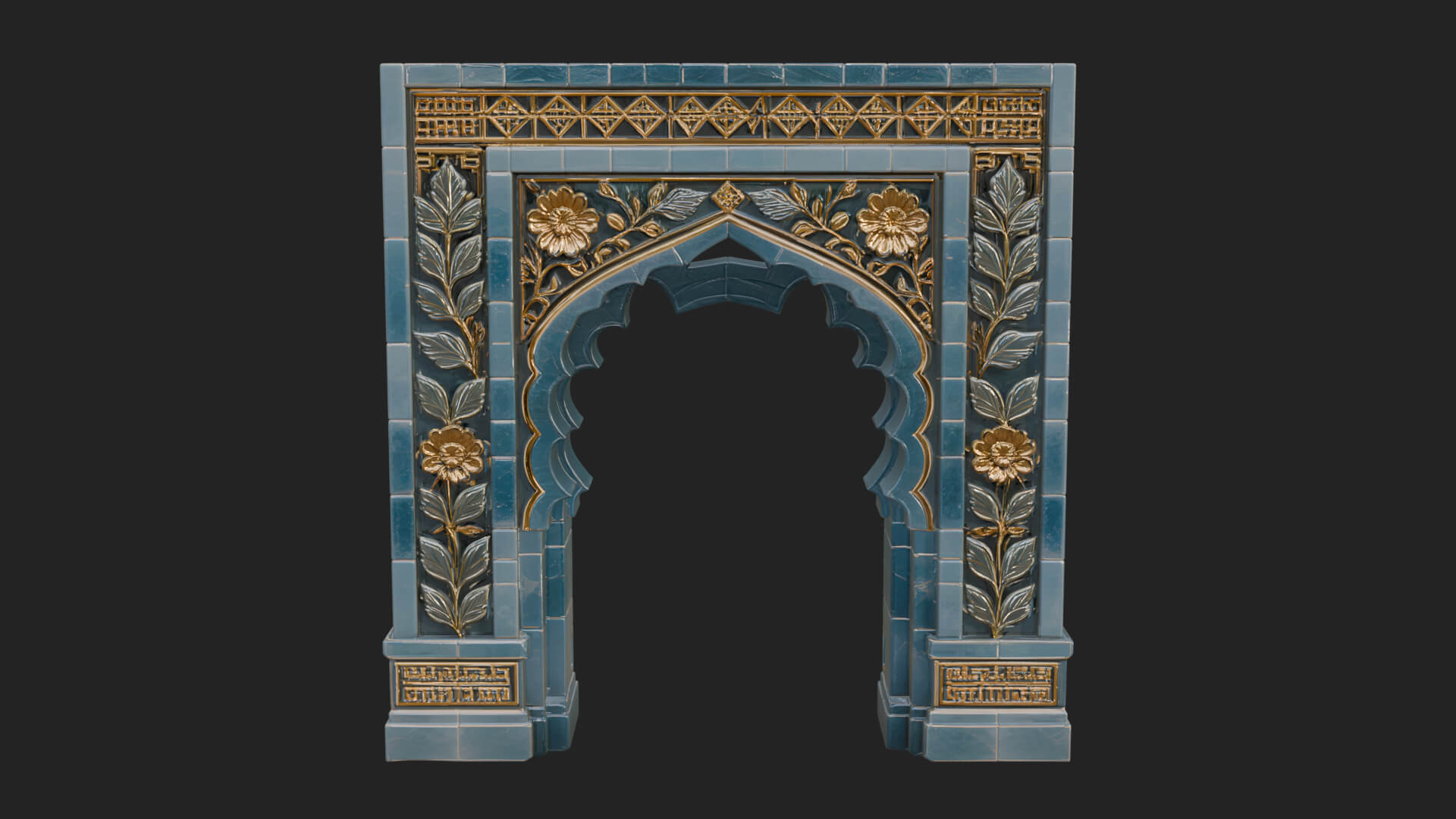 Tiled Mosque Arch Design 1 3D Print Model 3D Model