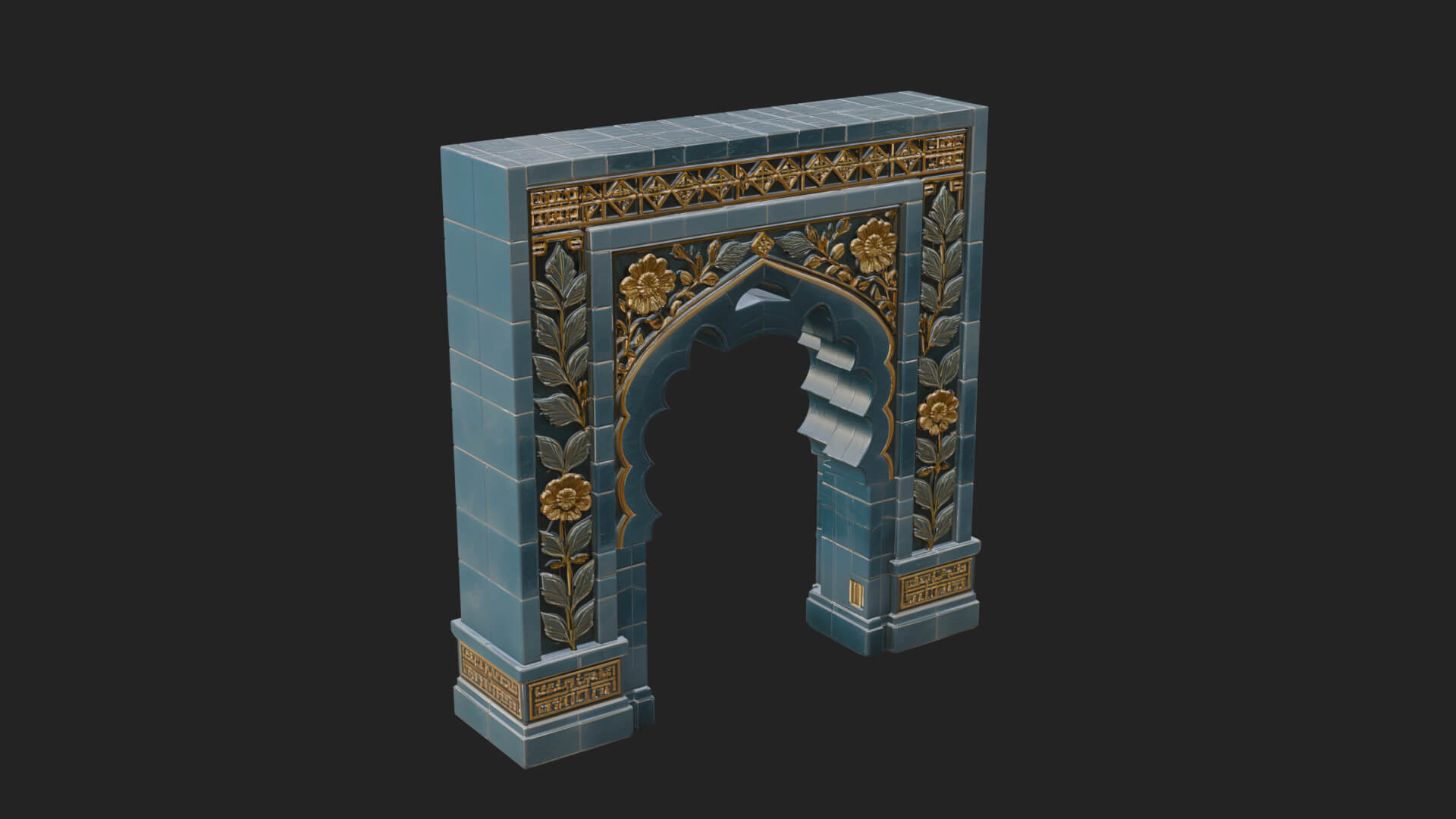 Tiled Mosque Arch Design 1 3D Print Model 3D Model