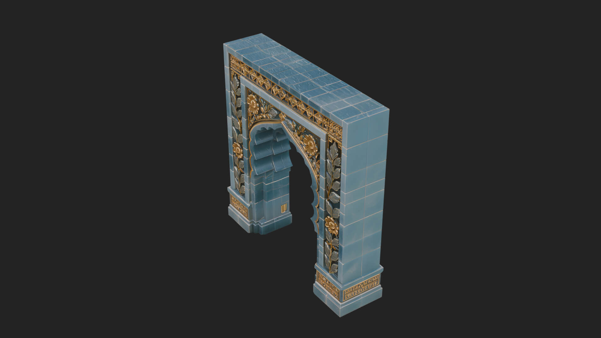 Tiled Mosque Arch Design 1 3D Print Model 3D Model