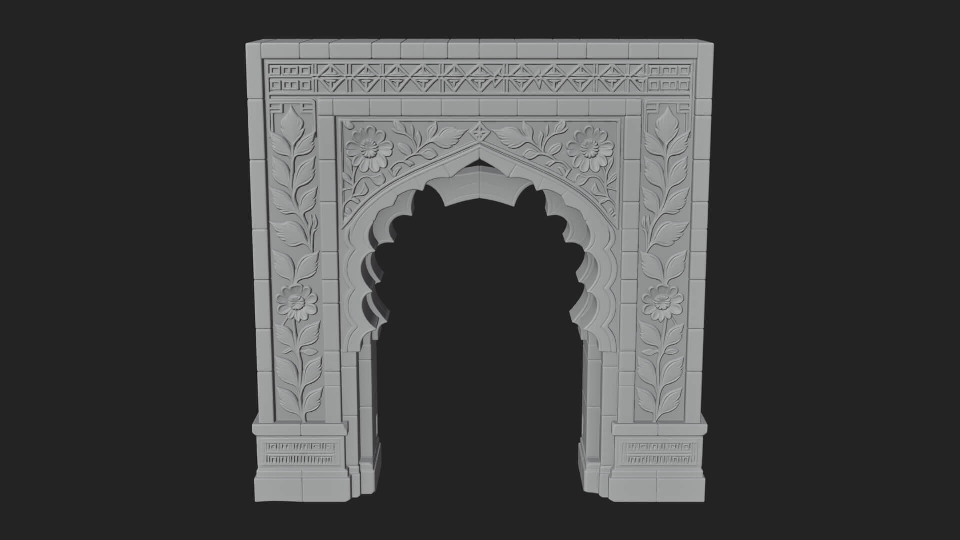 Tiled Mosque Arch Design 1 3D Print Model 3D Model