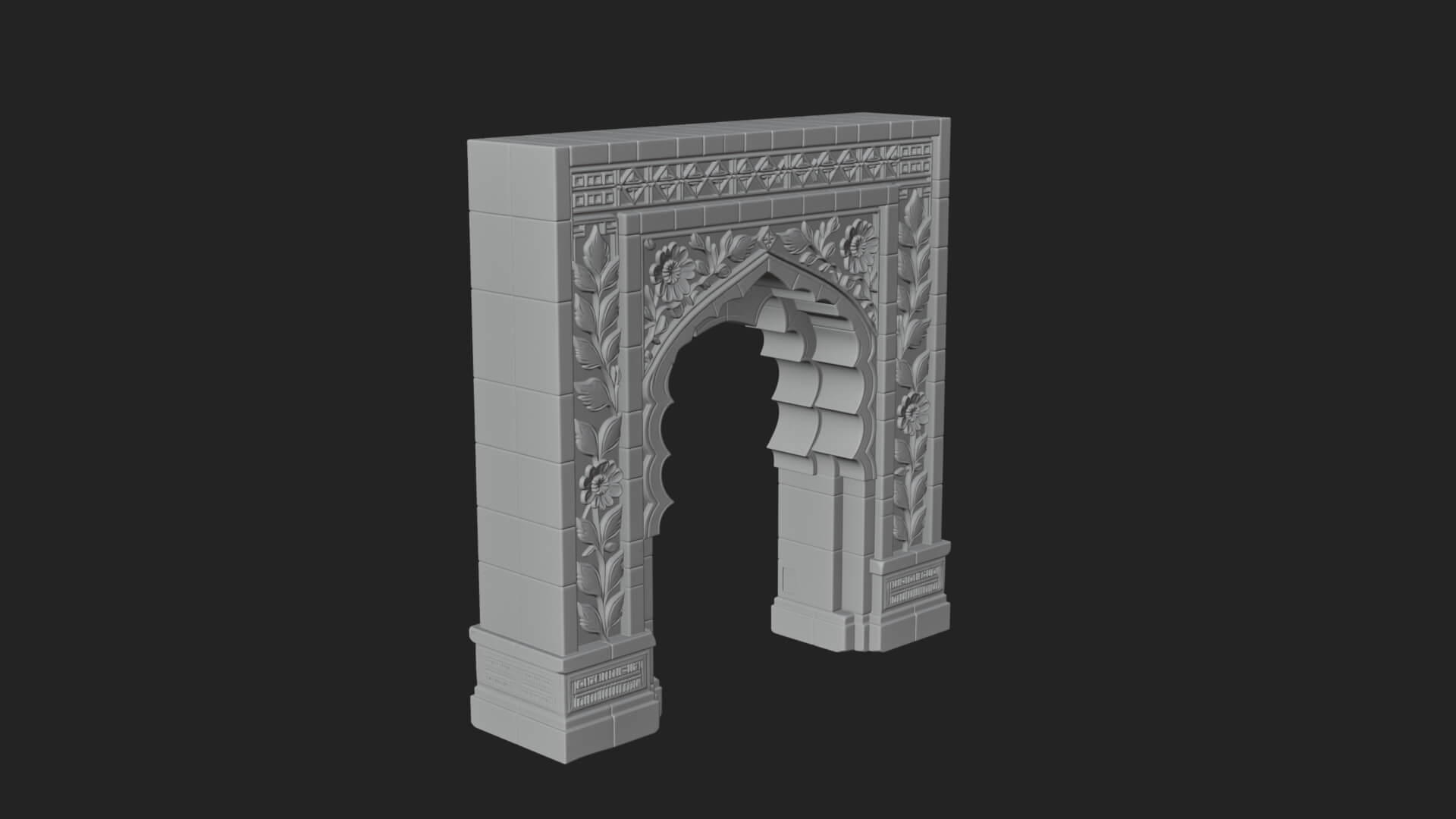 Tiled Mosque Arch Design 1 3D Print Model 3D Model