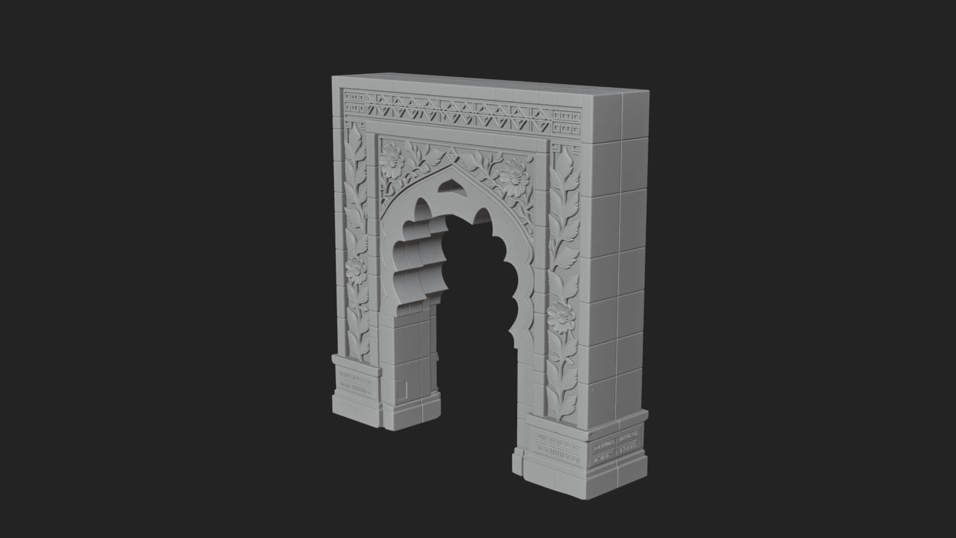 Tiled Mosque Arch Design 1 3D Print Model 3D Model