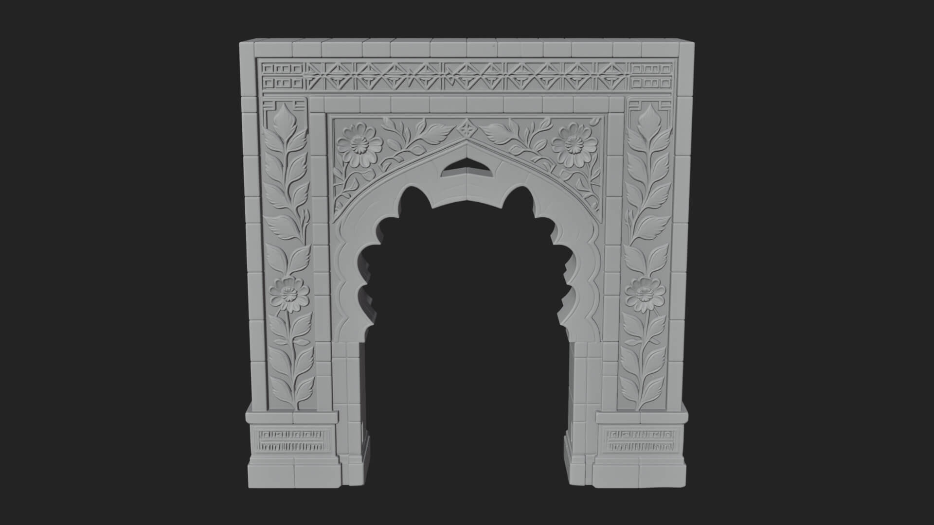 Tiled Mosque Arch Design 1 3D Print Model 3D Model