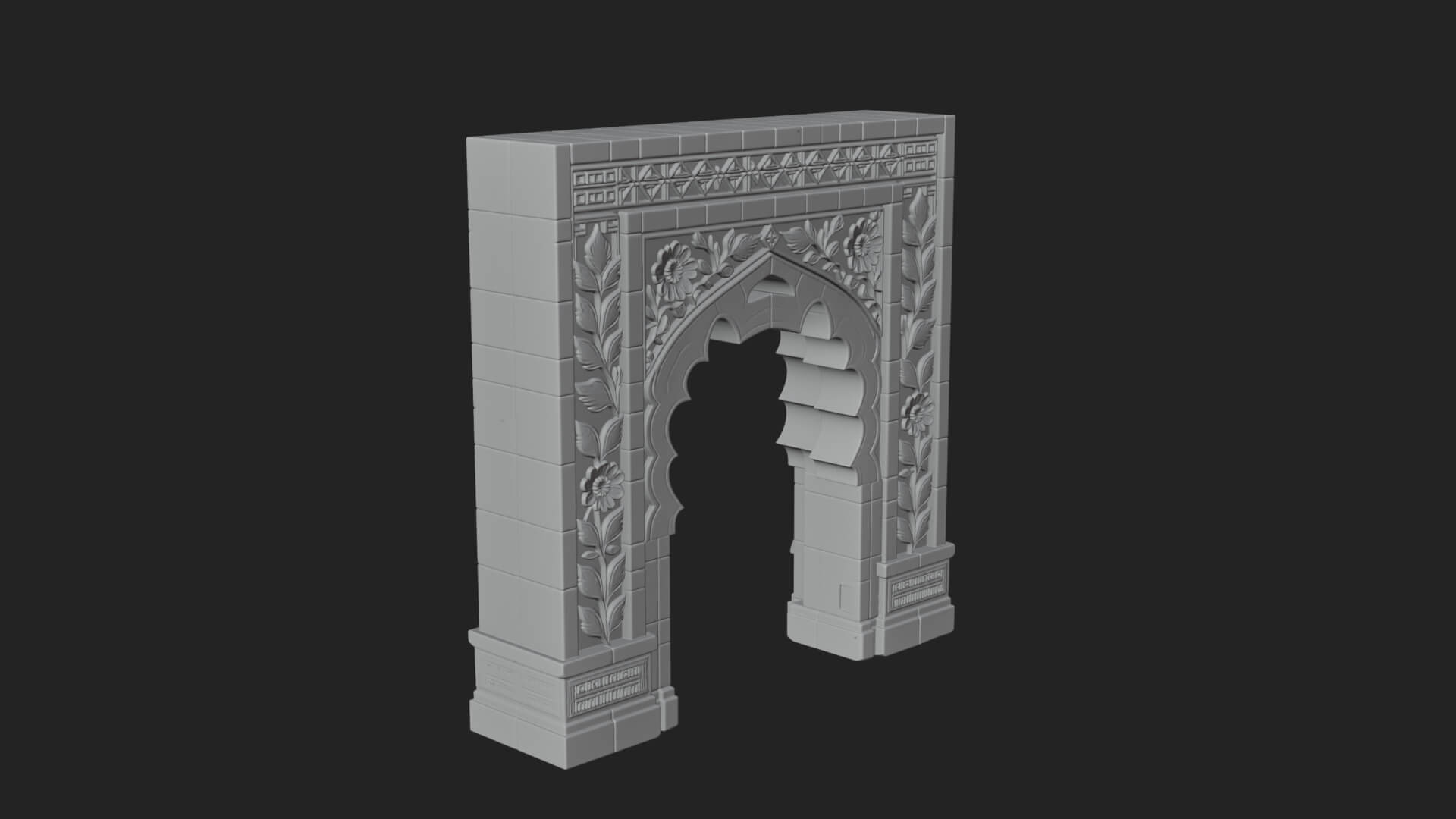Tiled Mosque Arch Design 1 3D Print Model 3D Model