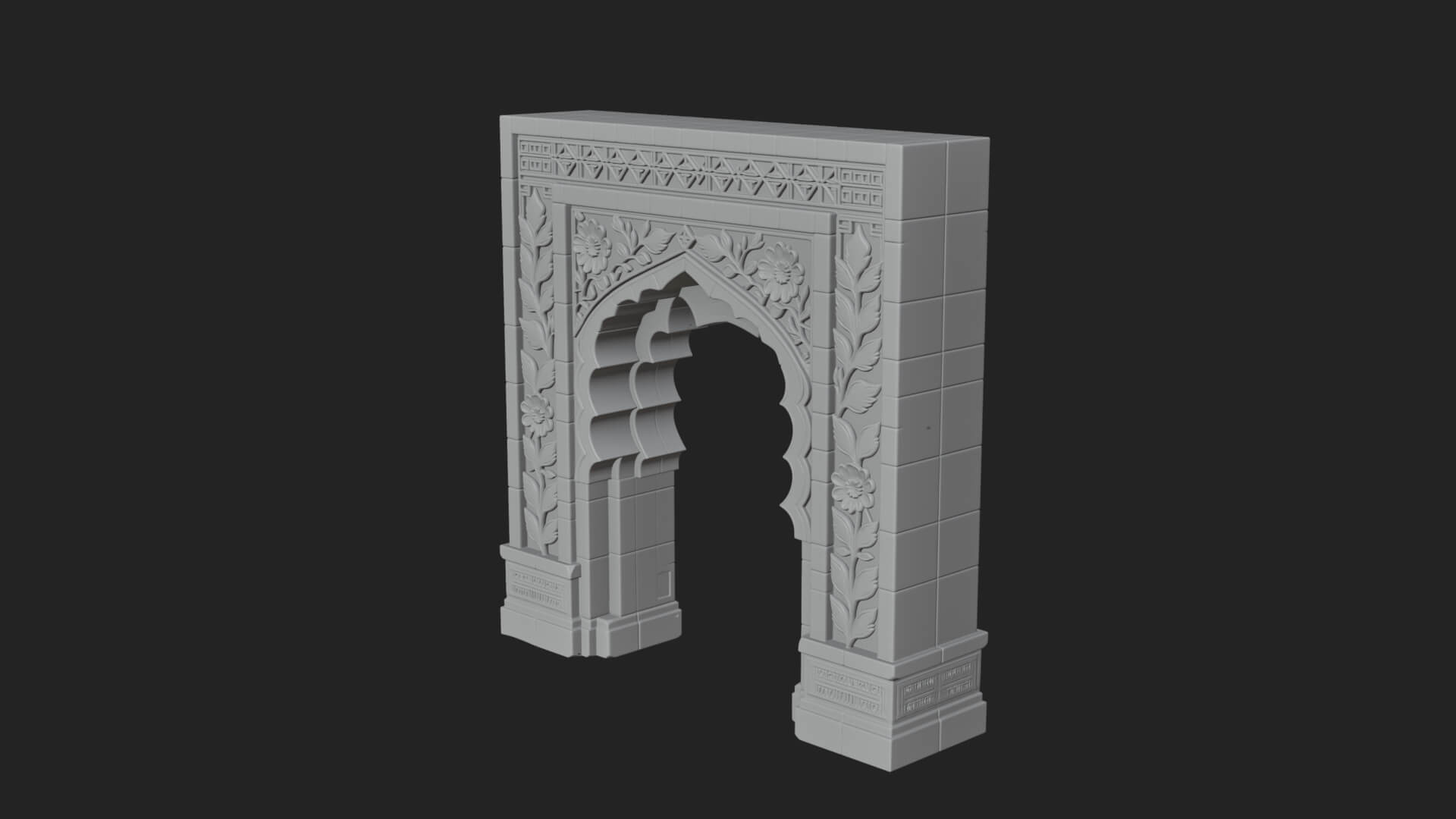Tiled Mosque Arch Design 1 3D Print Model 3D Model