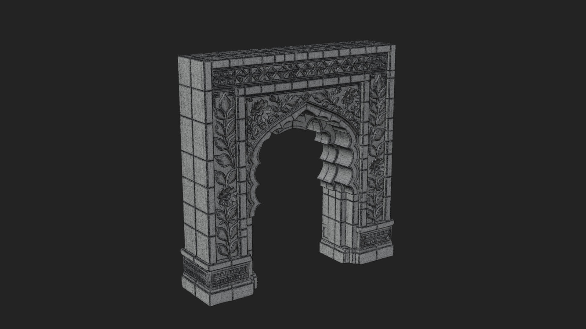 Tiled Mosque Arch Design 1 3D Print Model 3D Model