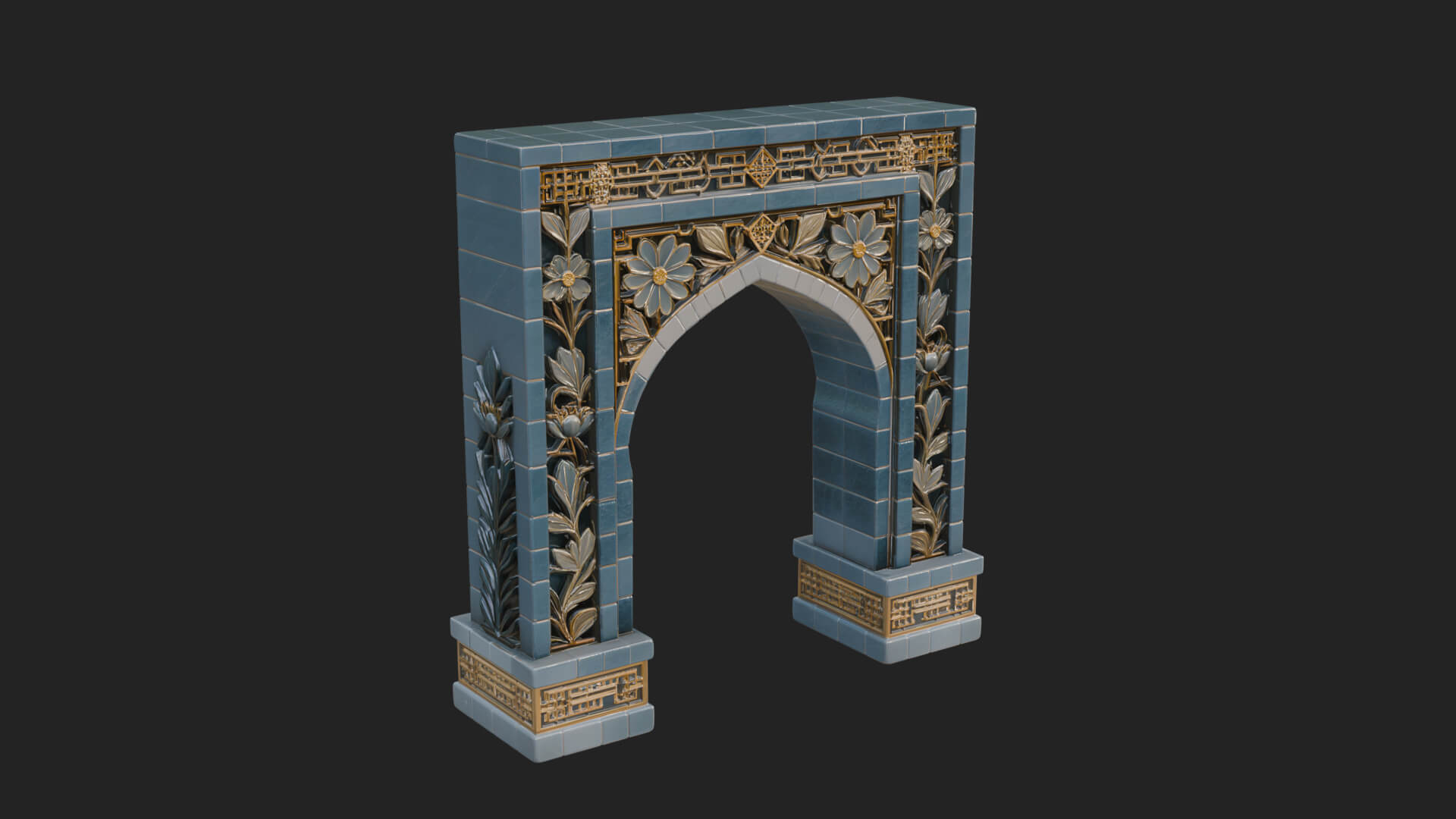 Tiled Mosque Arch Design 2 3D Print Model 3D Model