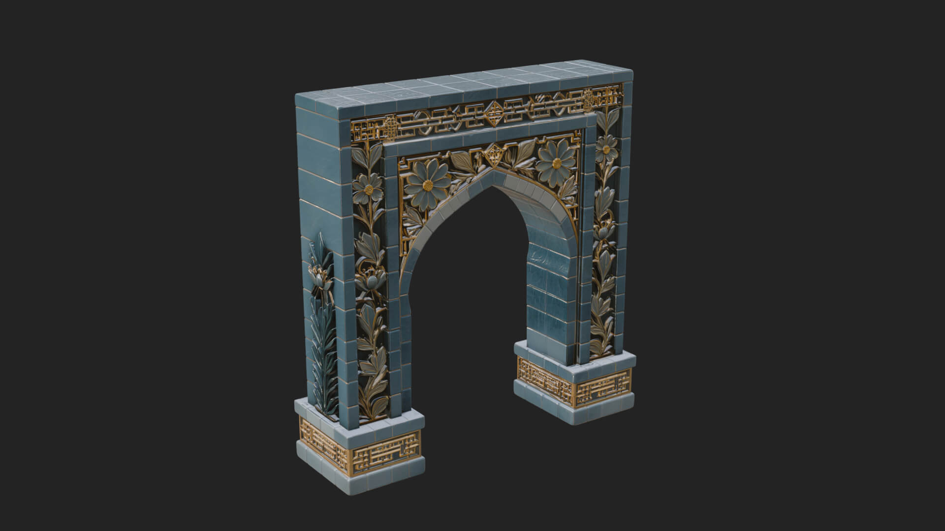 Tiled Mosque Arch Design 2 3D Print Model 3D Model