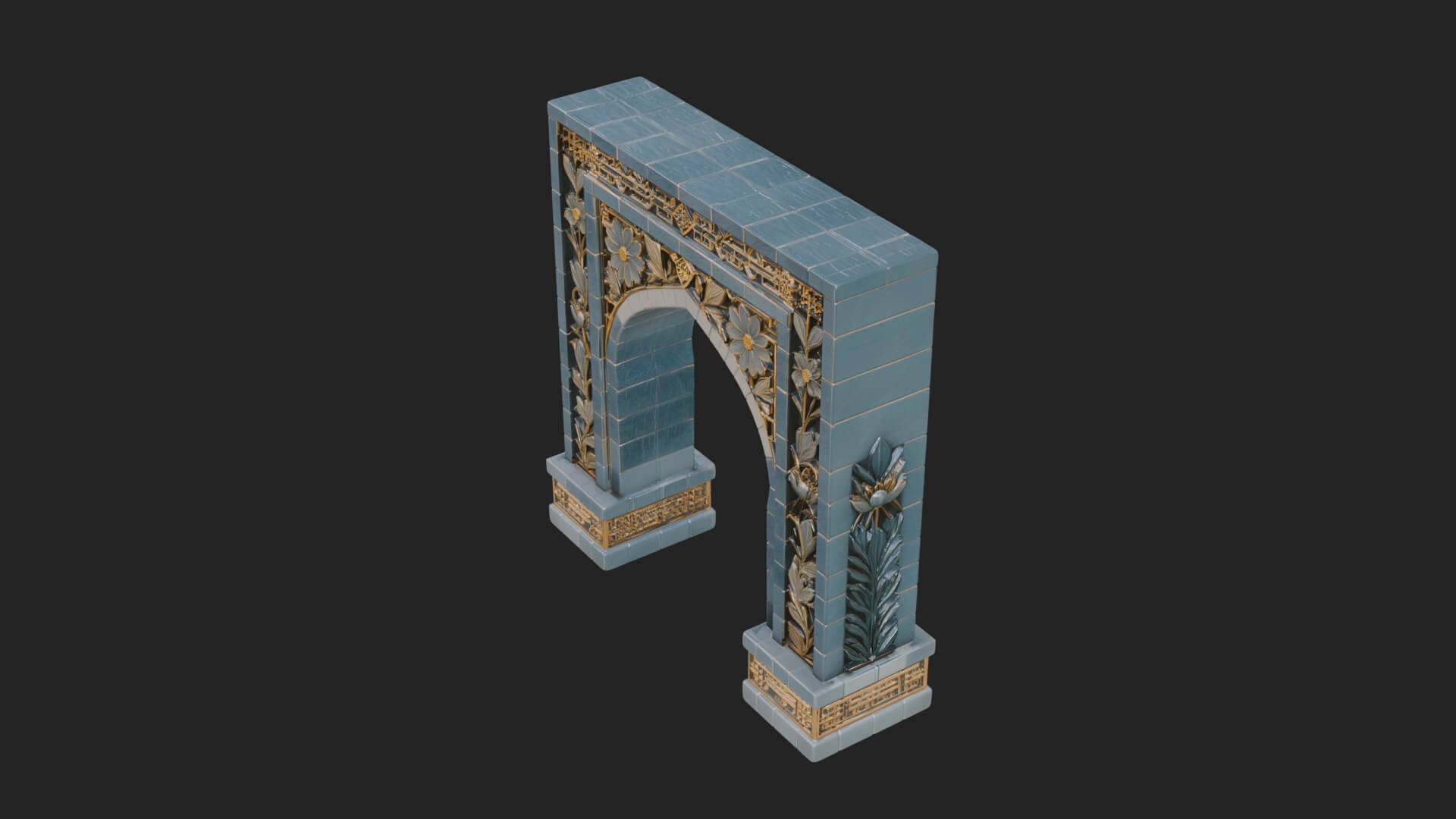 Tiled Mosque Arch Design 2 3D Print Model 3D Model