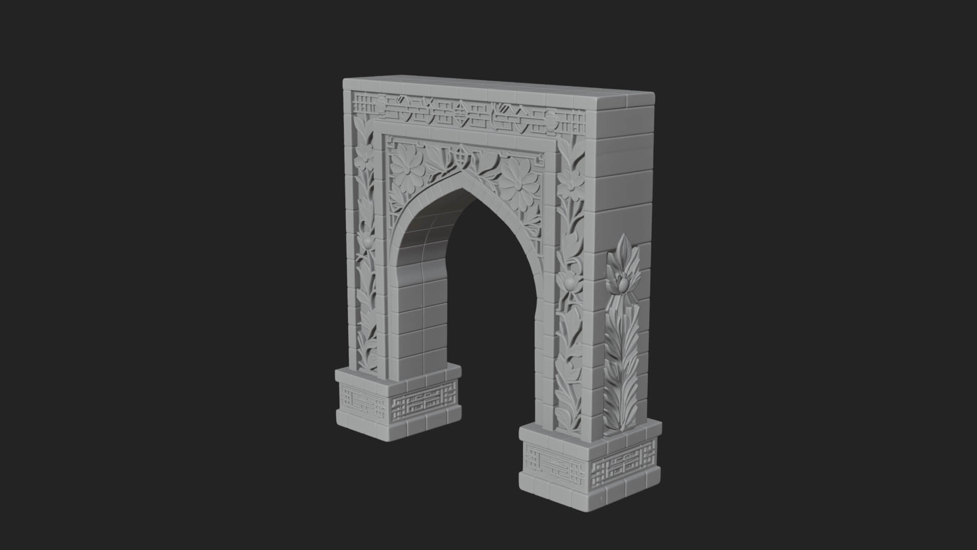 Tiled Mosque Arch Design 2 3D Print Model 3D Model