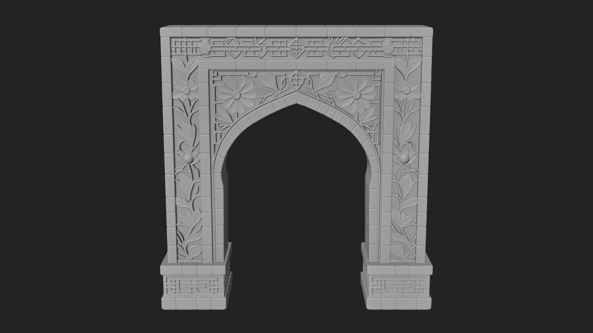 Tiled Mosque Arch Design 2 3D Print Model 3D Model