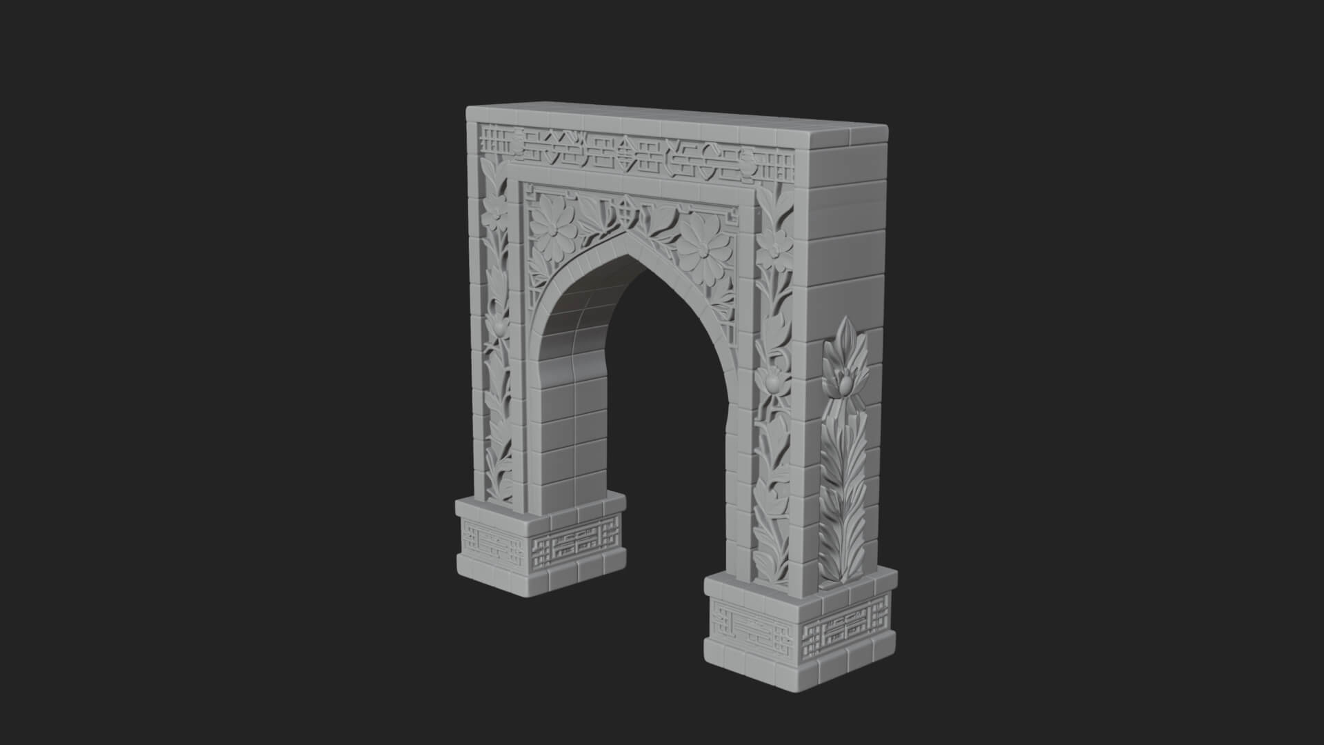 Tiled Mosque Arch Design 2 3D Print Model 3D Model