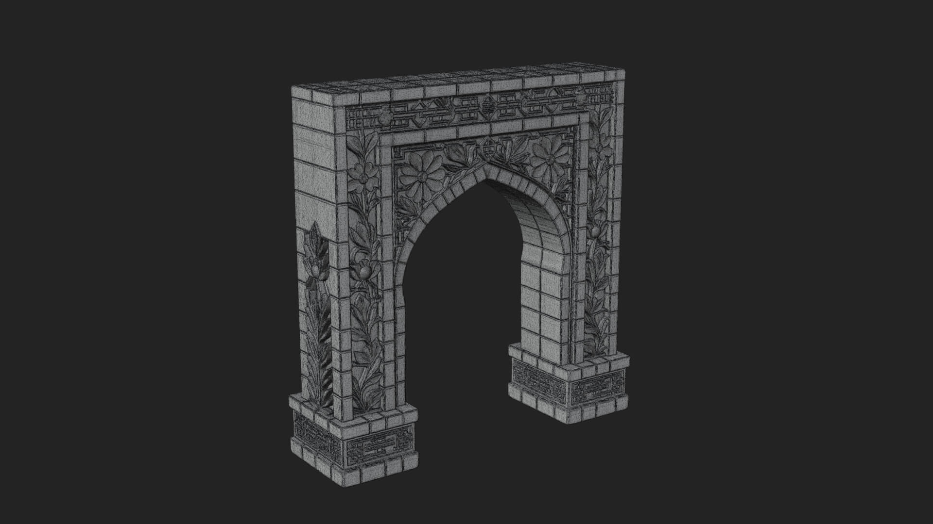 Tiled Mosque Arch Design 2 3D Print Model 3D Model
