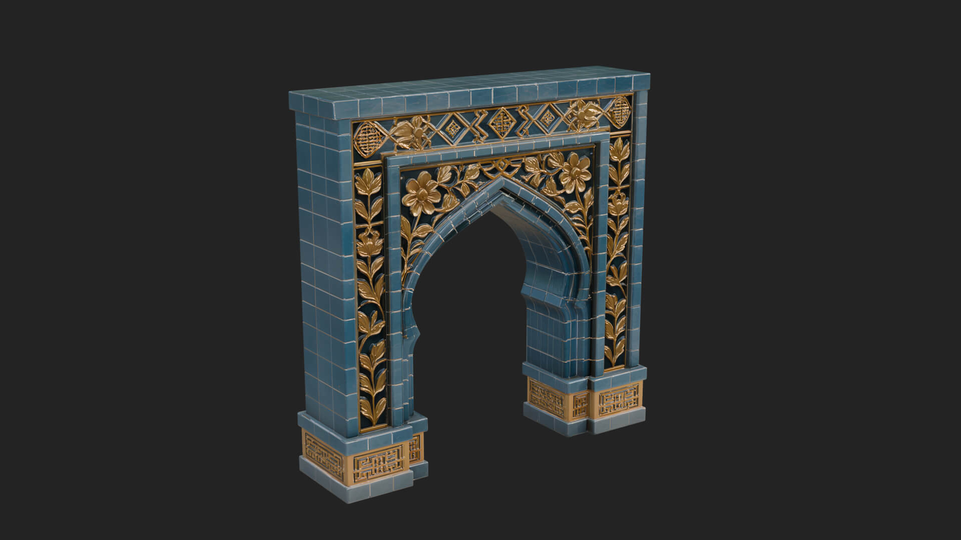 Tiled Mosque Arch Design 3 3D Print Model 3D Model