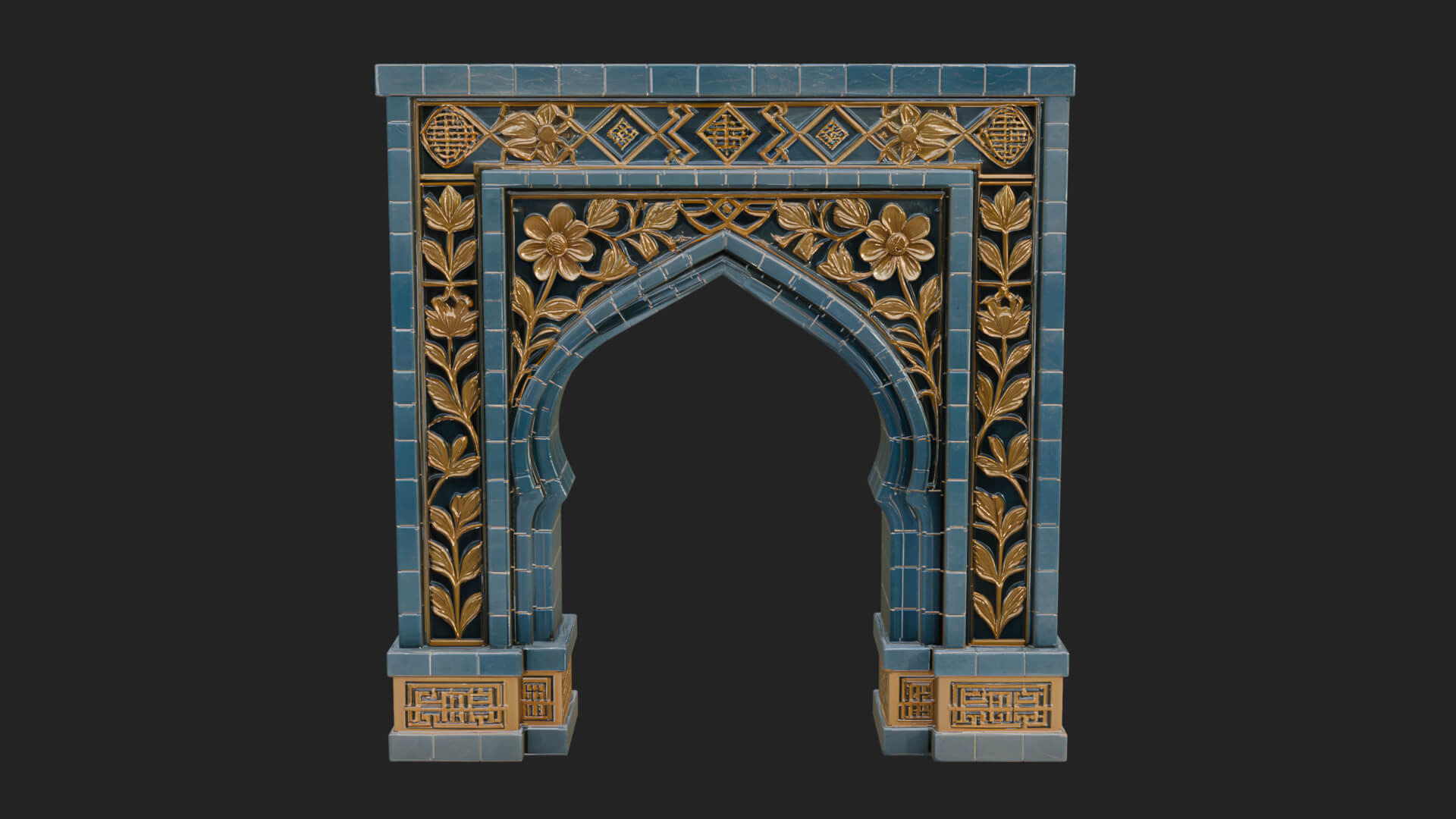 Tiled Mosque Arch Design 3 3D Print Model 3D Model