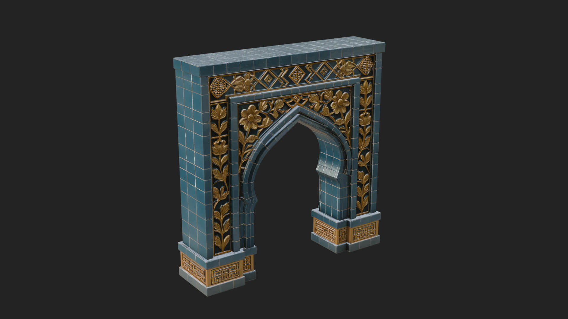 Tiled Mosque Arch Design 3 3D Print Model 3D Model