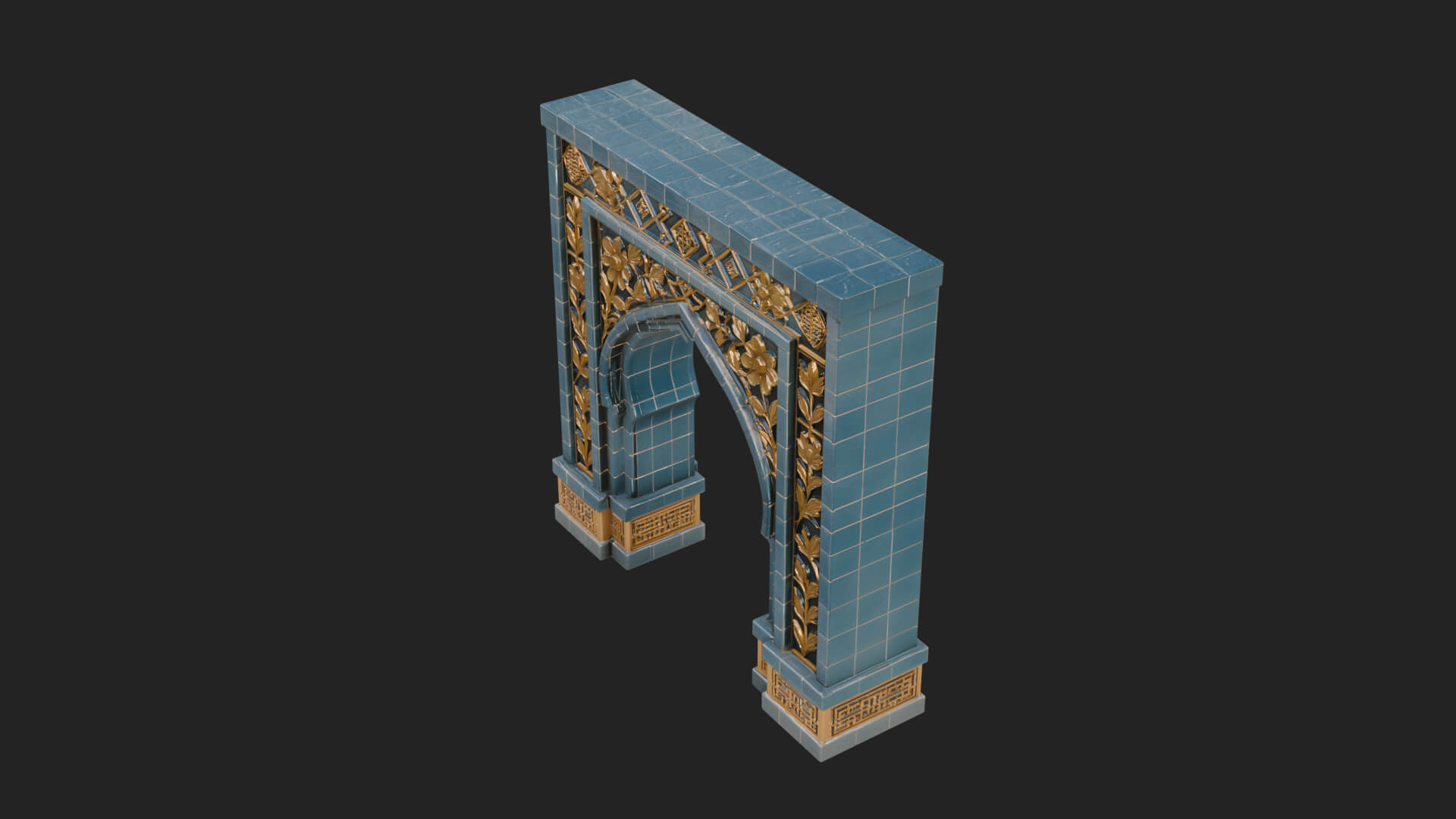 Tiled Mosque Arch Design 3 3D Print Model 3D Model
