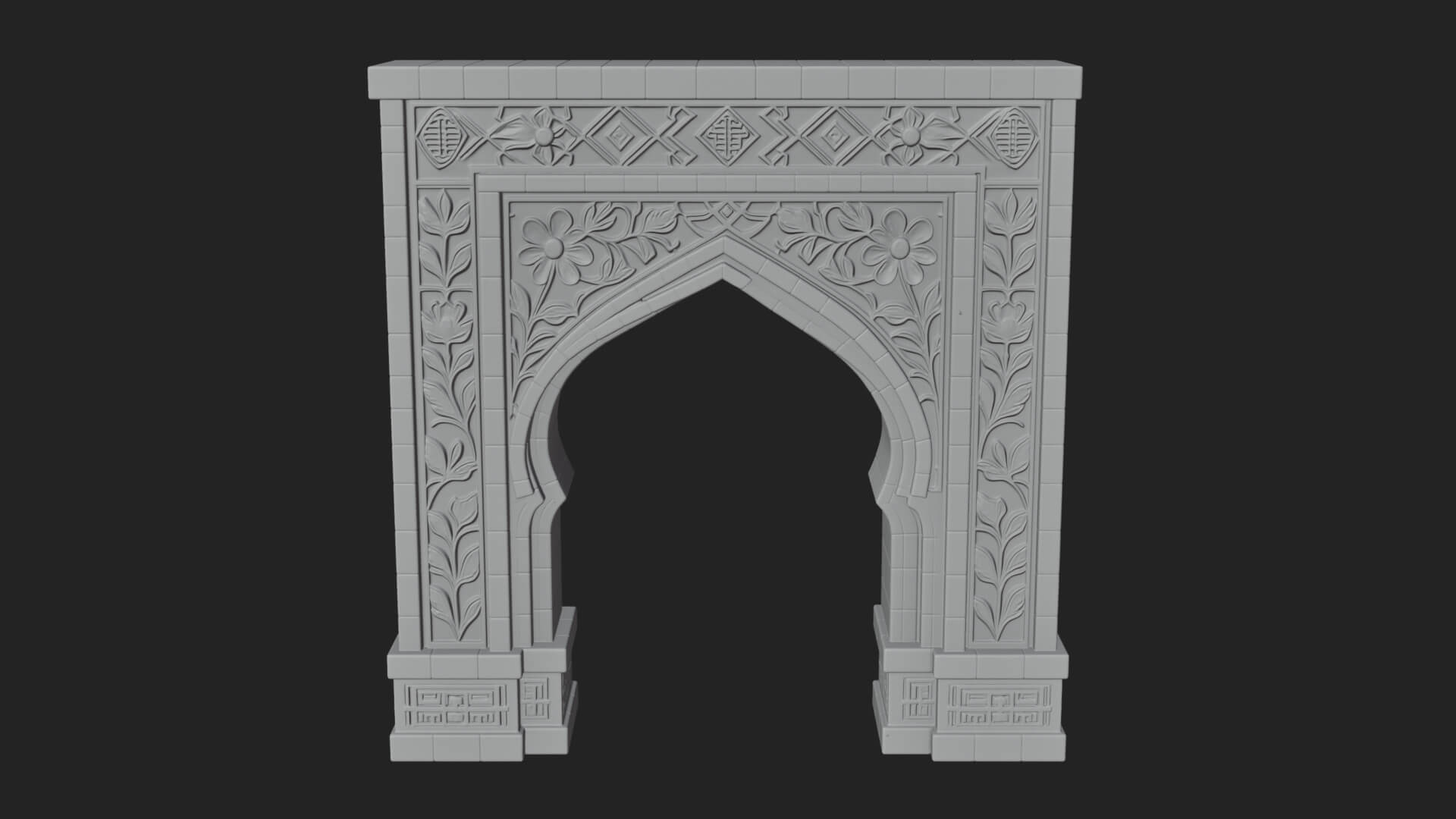 Tiled Mosque Arch Design 3 3D Print Model 3D Model