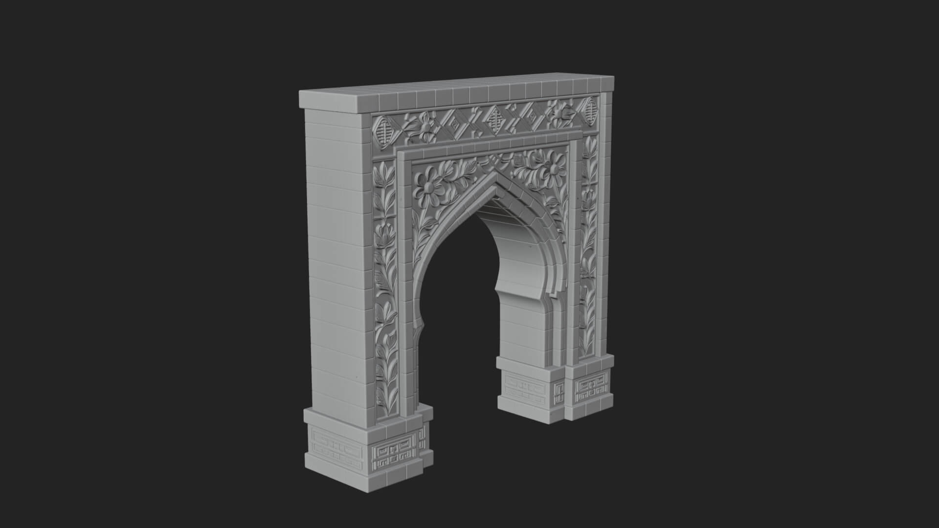 Tiled Mosque Arch Design 3 3D Print Model 3D Model