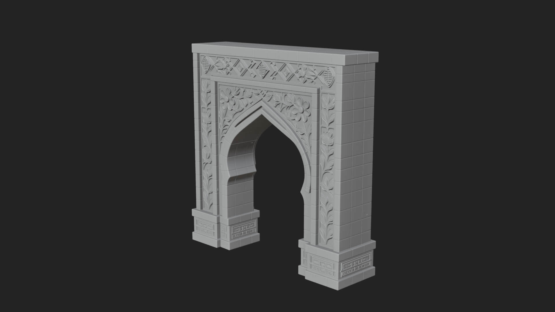 Tiled Mosque Arch Design 3 3D Print Model 3D Model