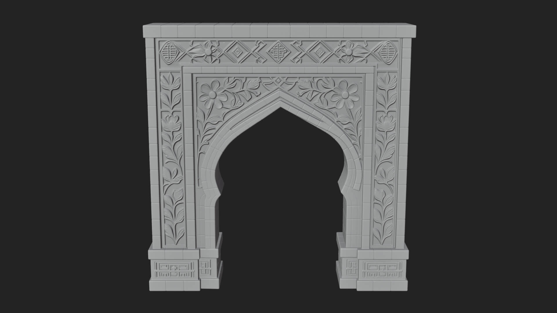 Tiled Mosque Arch Design 3 3D Print Model 3D Model