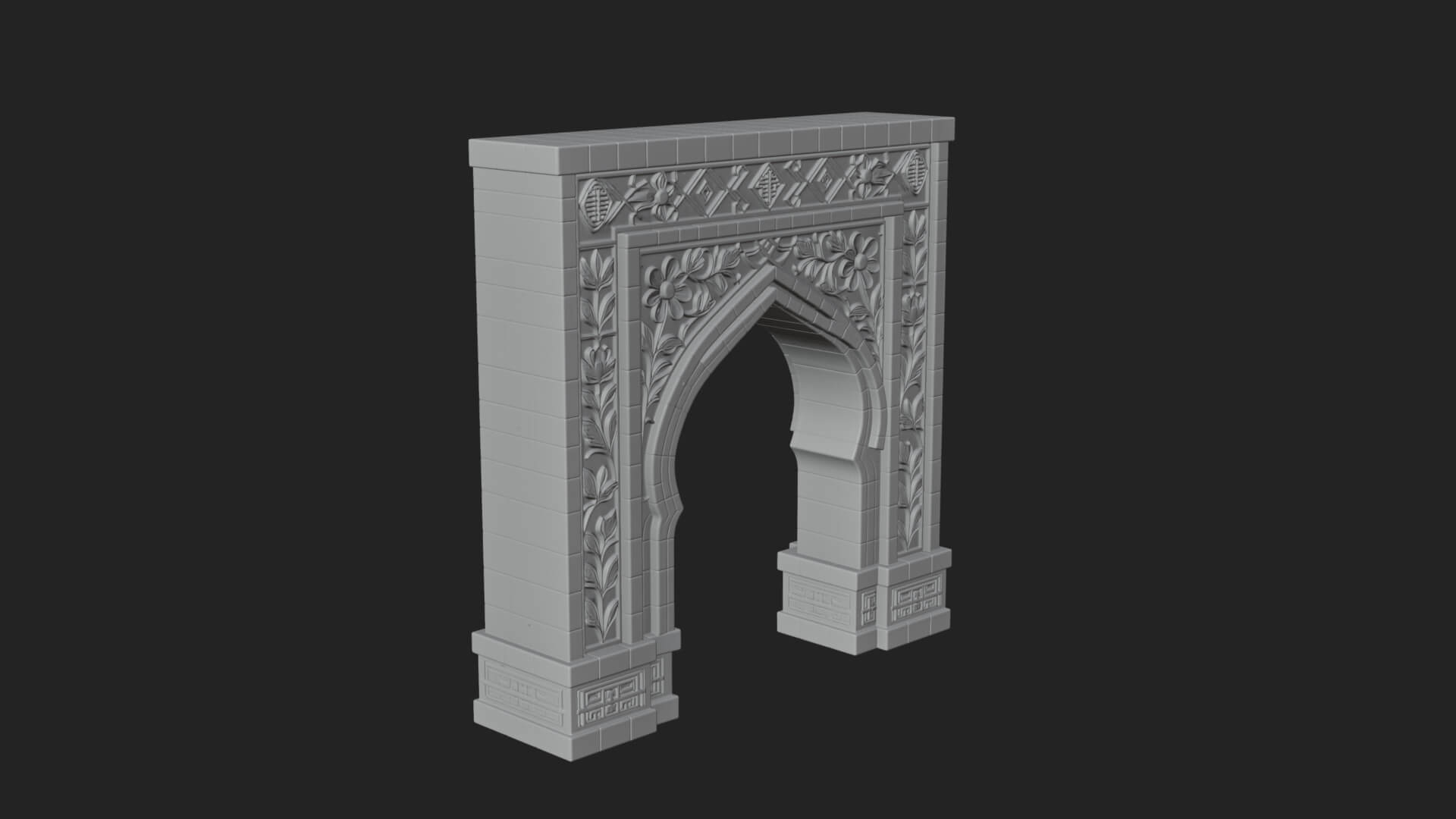 Tiled Mosque Arch Design 3 3D Print Model 3D Model