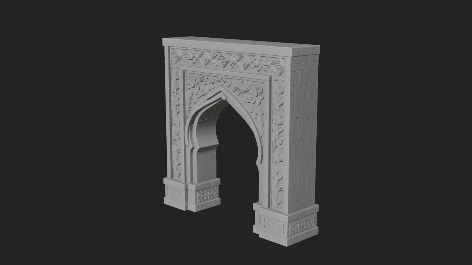 Tiled Mosque Arch Design 3 3D Print Model 3D Model
