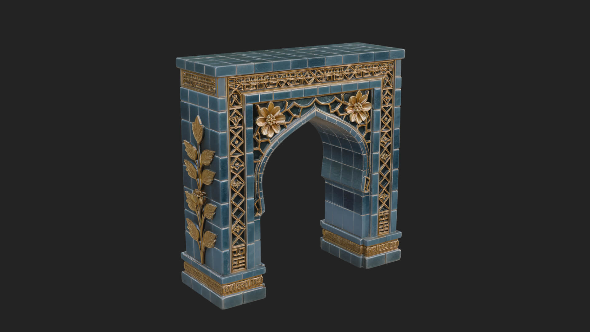 Tiled Mosque Arch Design 4 3D Print Model 3D Model