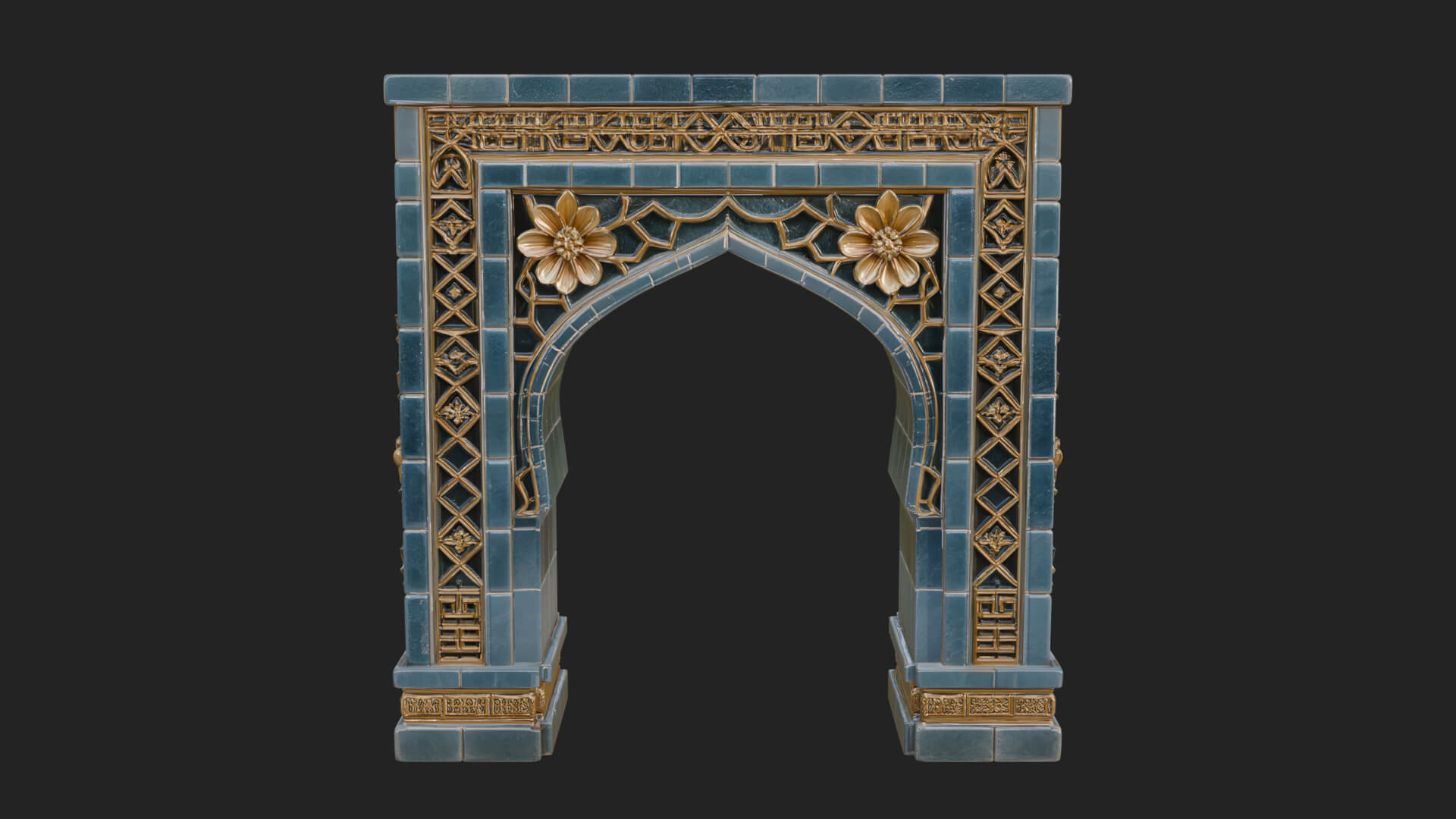 Tiled Mosque Arch Design 4 3D Print Model 3D Model