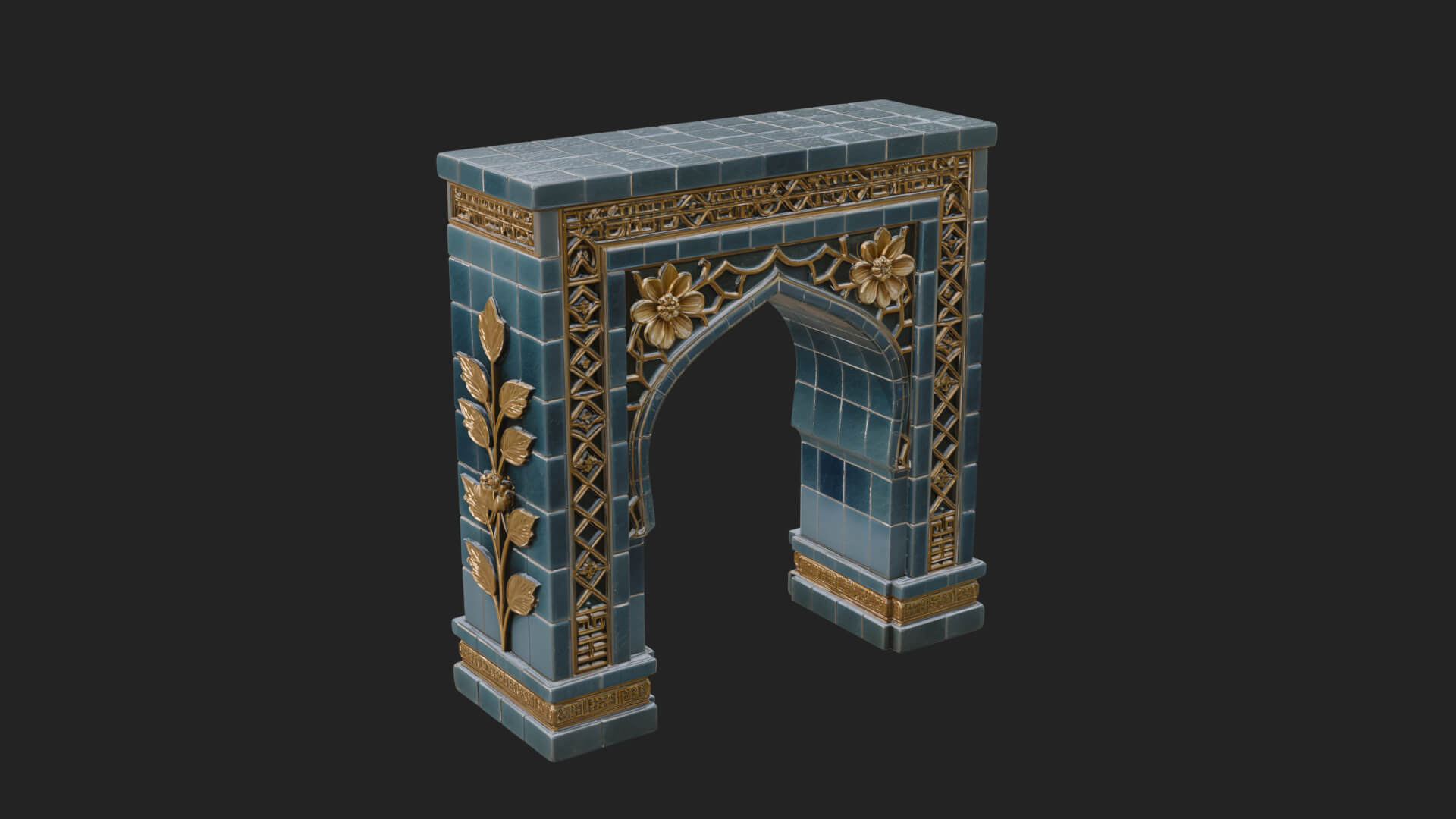 Tiled Mosque Arch Design 4 3D Print Model 3D Model