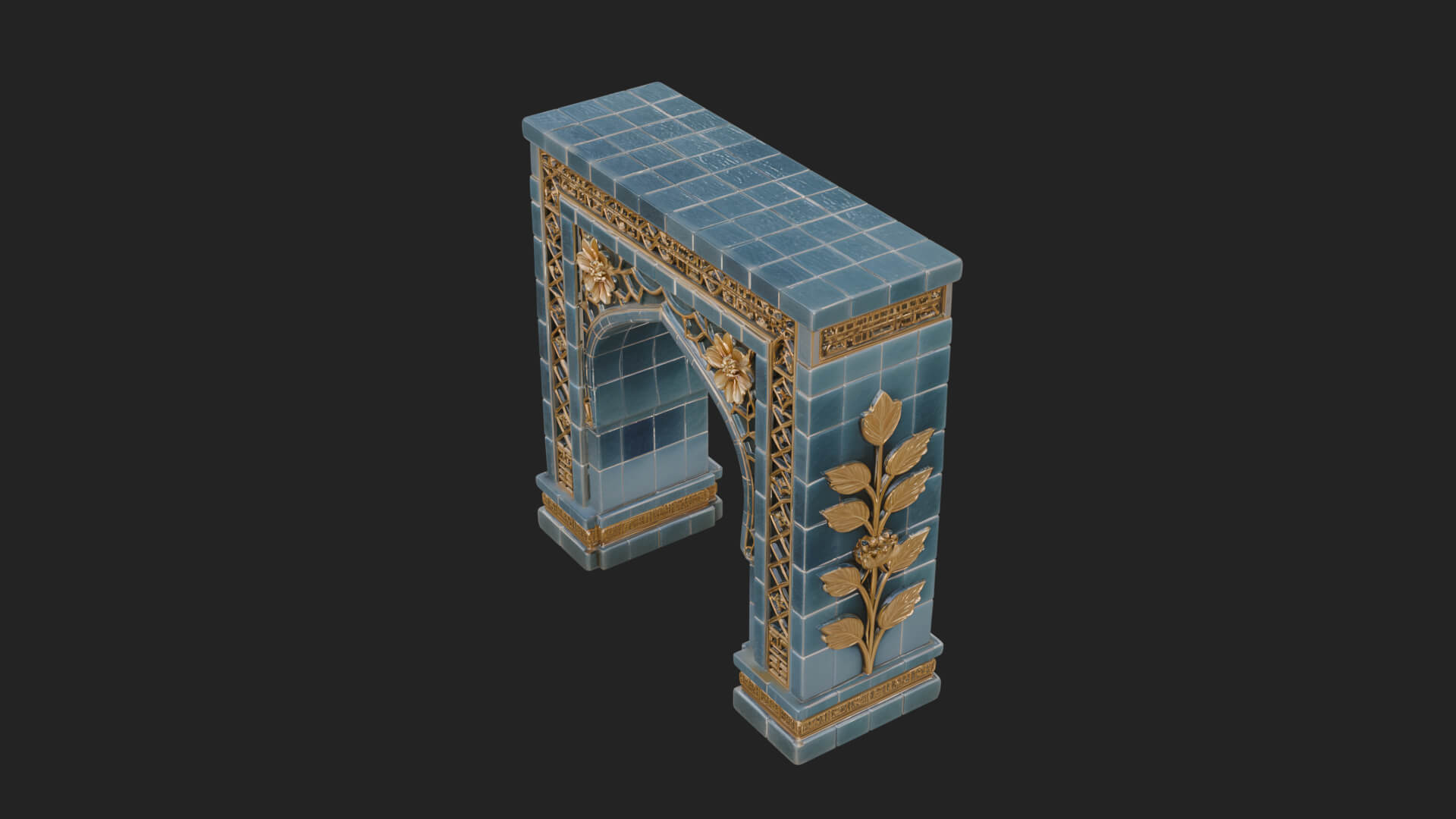 Tiled Mosque Arch Design 4 3D Print Model 3D Model