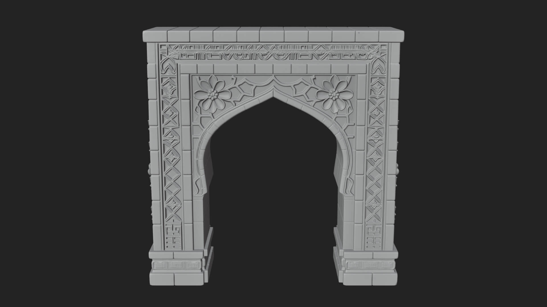 Tiled Mosque Arch Design 4 3D Print Model 3D Model