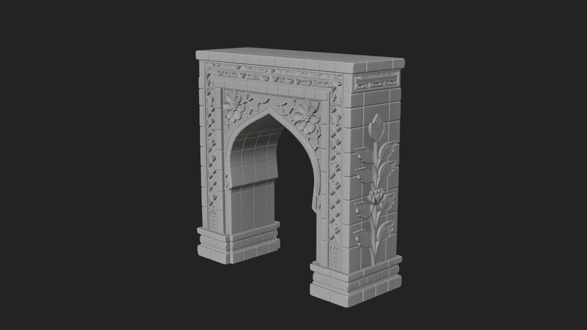 Tiled Mosque Arch Design 4 3D Print Model 3D Model