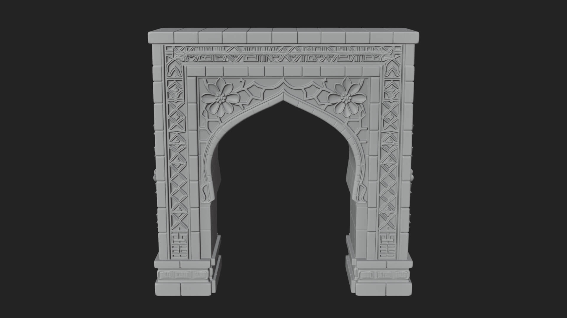 Tiled Mosque Arch Design 4 3D Print Model 3D Model