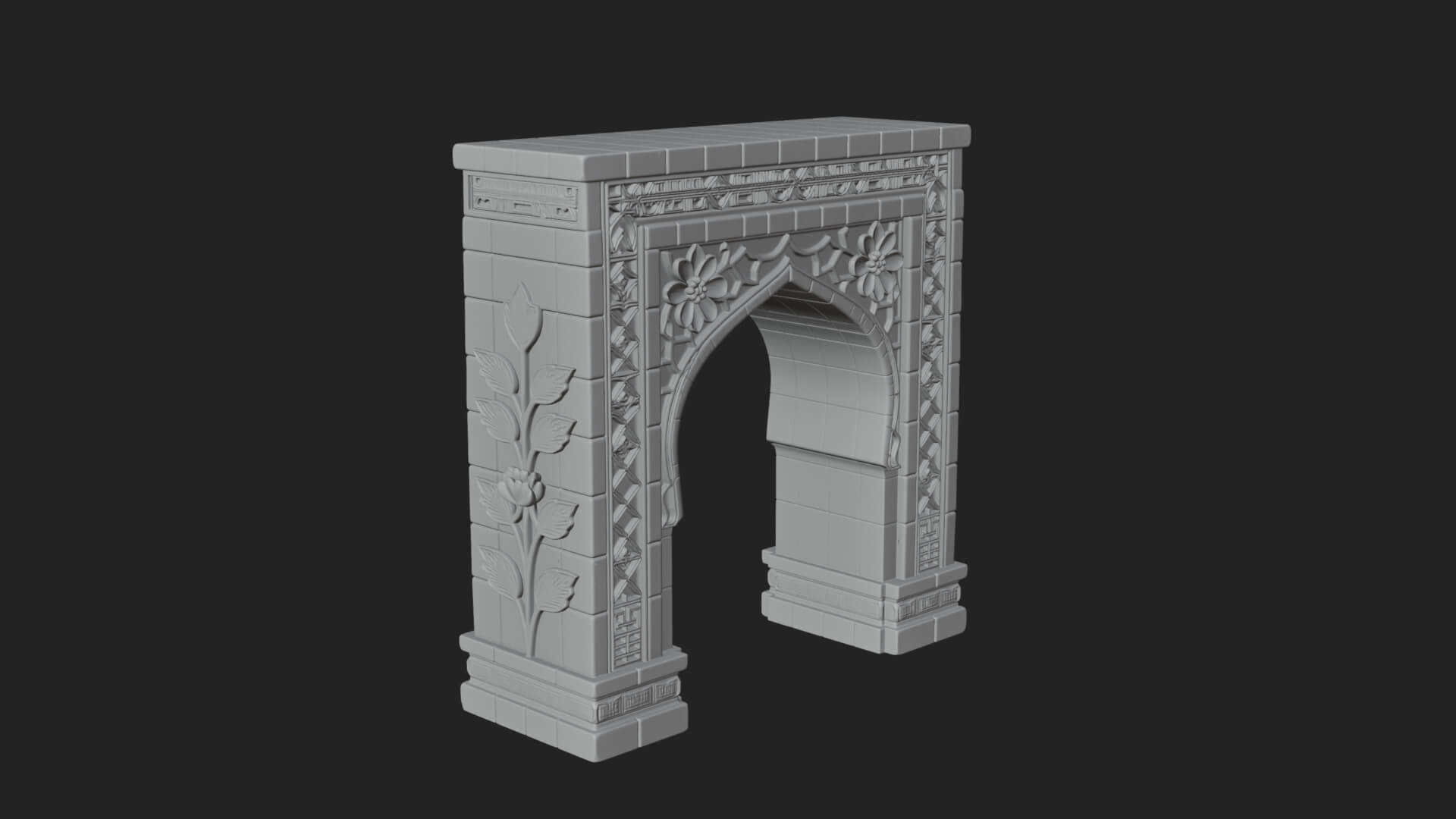 Tiled Mosque Arch Design 4 3D Print Model 3D Model