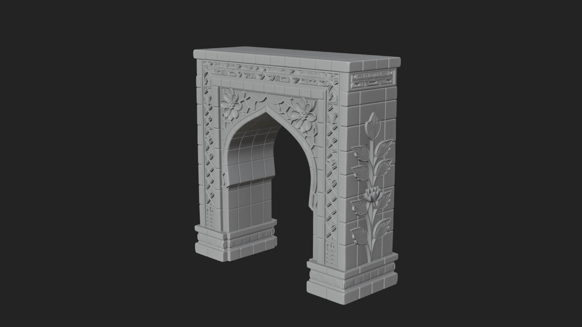 Tiled Mosque Arch Design 4 3D Print Model 3D Model