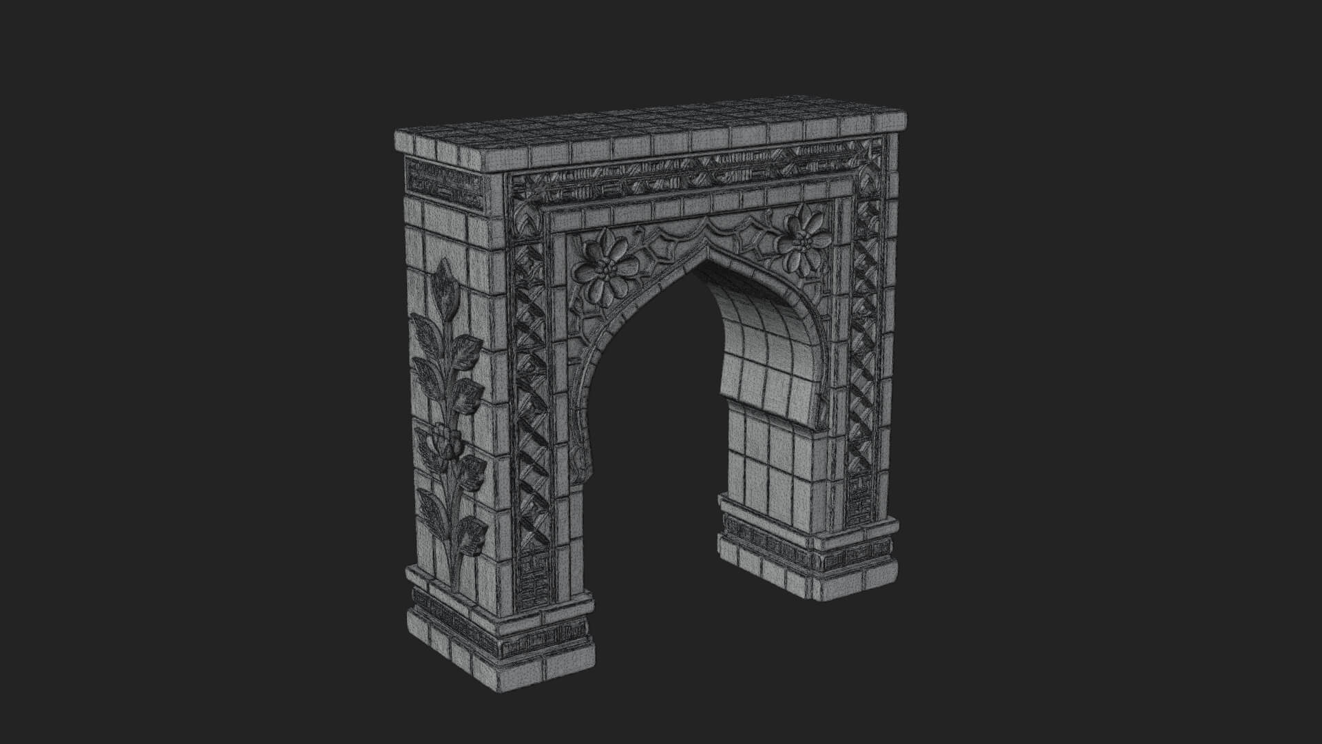 Tiled Mosque Arch Design 4 3D Print Model 3D Model