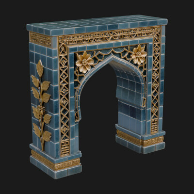 Tiled Mosque Arch Design 4 3D Print Model