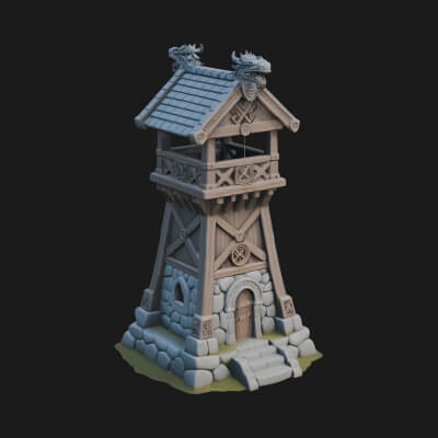 Timber Watch Tower Design 1 3D Print Model